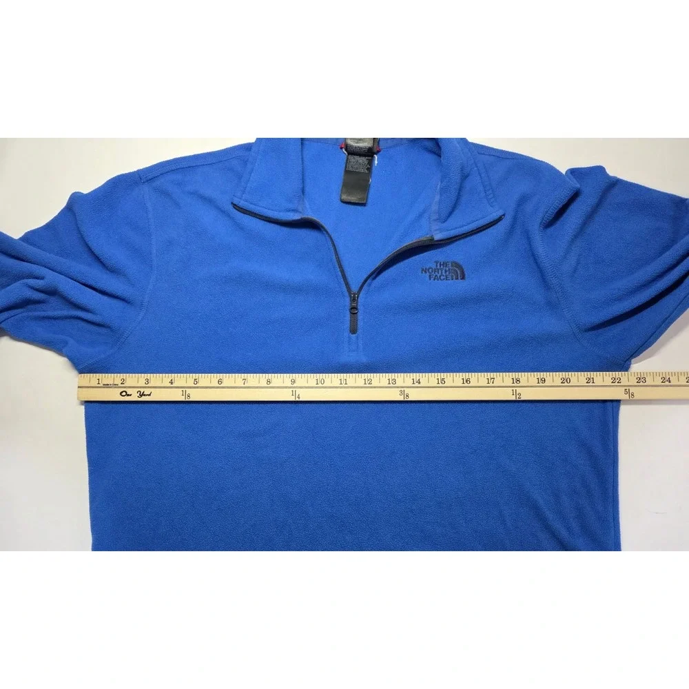 The North Face Mens Size M Blue Long Sleeve 1/4 Zip Fleece‎ Pullover